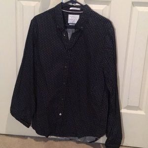 Patterned Demim & Flower dress shirt